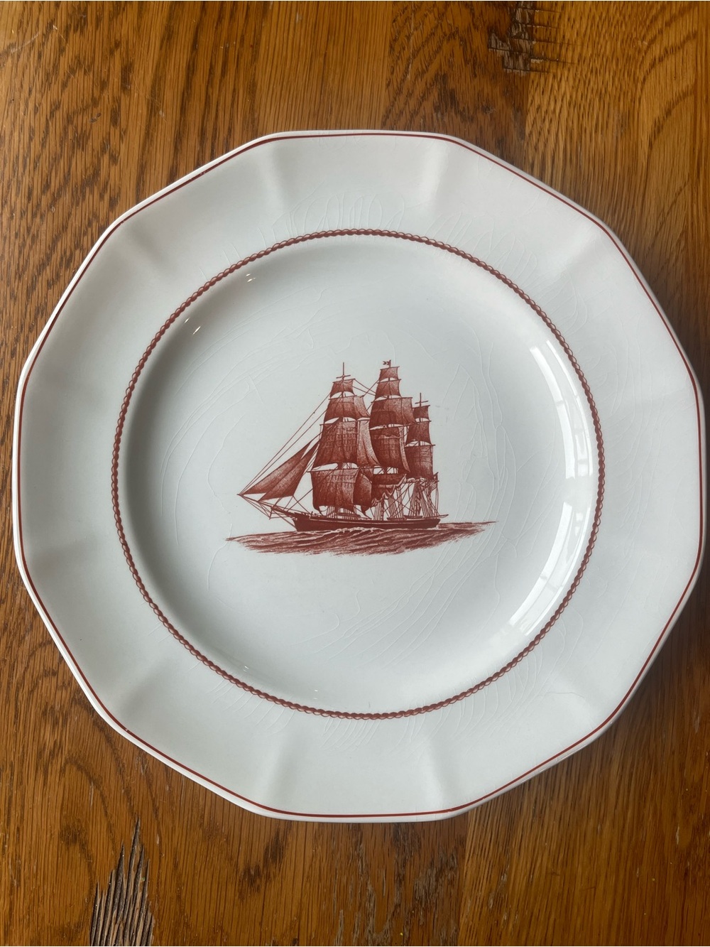 Wedgwood "Flying Cloud 1851" dinner plate from the Georgetown Collection